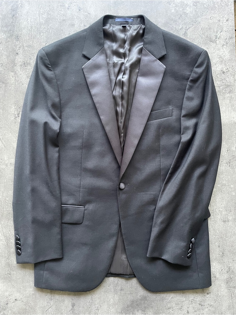 J.A. Bank 1905 Black Men's Tuxedo Jacket (41R) & Pants (35 waist, 31 inseam).
